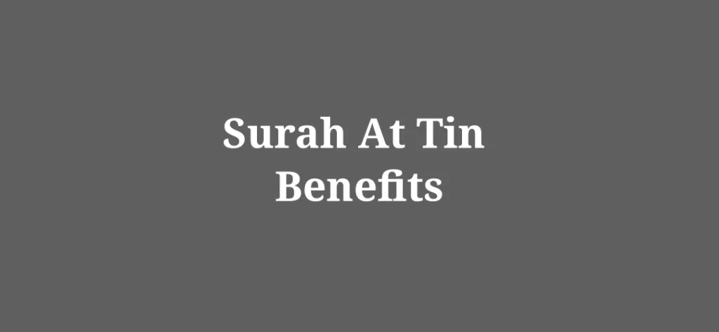 Surah At Tin Benefits Surah Tin Wazifa