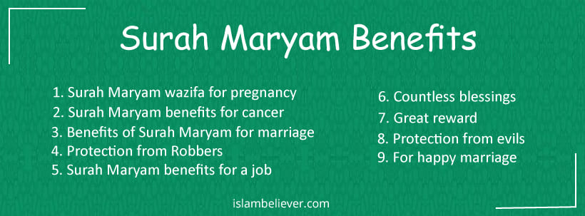 Surah Maryam Benefits Wazaaif Facts Islam Believer